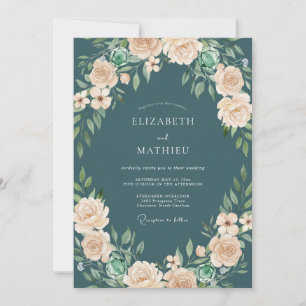 Invitation Mariage Essence de Pétrole Champagne Pétale