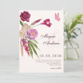 Invitation Mariage esthétique floral (Debout devant)