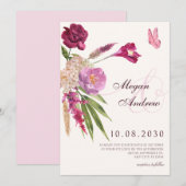 Invitation Mariage esthétique floral (Devant / Derrière)