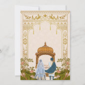 Invitation Mariage esthétique Floral Arc Indien (Dos)