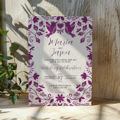 Invitation Mariage esthétique romantique violet mexicain