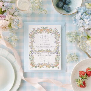 Invitation Mariage Estival dans un Jardin Floral