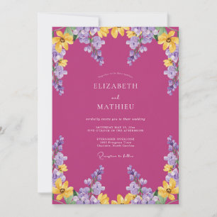 Invitation Mariage Estival Jovial Magenta