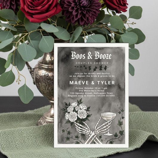 Invitation Mariage et boissons Halloween pour couples