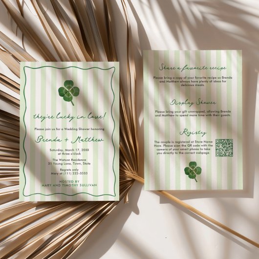 Invitation Mariage et Fête de Fiançailles St Patrick Moderne 