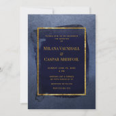 Invitation Mariage et fête de la Marine et de l'or profond (Devant)
