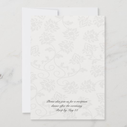 Invitation Mariage et réception élégants et agréables (Dos)
