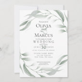 Invitation Mariage | Étanchéité feuillu vert bois (Devant)