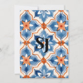 Invitation Mariage Été Bleu Rouge Et Blanc Marocain Carrelage (Dos)