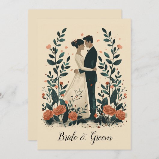 Invitation Mariage Eternal Embrace (Devant / Derrière)