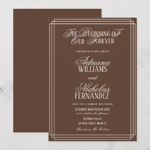 Invitation Mariage Éternel Brun et Intemporel