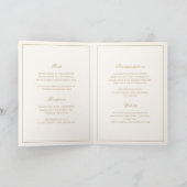 Invitation Mariage Éternel Classique Bordure Ivoire et Or (Intérieur)