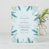Invitation Mariage Éternel de Eucalyptus au Bleu Glacé (Debout devant)