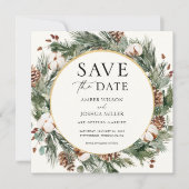 Invitation Mariage Éternel en Hiver Enregistrez la Date (Devant)