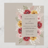 Invitation Mariage Ethéré à la Fleur de Bourgogne (Devant / Derrière)
