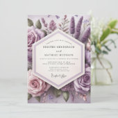 Invitation Mariage Éthéré à la Fleur de Lavande (Debout devant)
