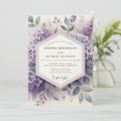 Invitation Mariage Éthéré à la Fleur de Lavande (Debout devant)
