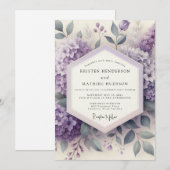 Invitation Mariage Éthéré à la Fleur de Lavande (Devant / Derrière)