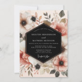 Invitation Mariage Éthéré à la Floraison de Corail (Devant)