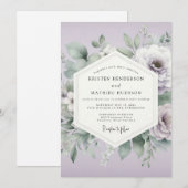 Invitation Mariage Éthéré aux Fleurs de Lavande (Devant / Derrière)