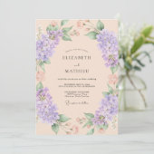 Invitation Mariage Éthéré aux Fleurs de Lavande (Debout devant)