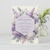 Invitation Mariage Éthéré aux Fleurs de Lilas (Debout devant)