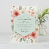 Invitation Mariage Ethéré de Fleur de Pêcher (Debout devant)