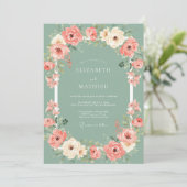 Invitation Mariage Éthéré de Floraison de Corail (Debout devant)