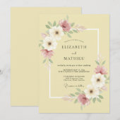 Invitation Mariage Ethéré de Prairie Jaune Douce (Devant / Derrière)
