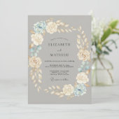 Invitation Mariage Éthéré Gris d'Hiver (Debout devant)