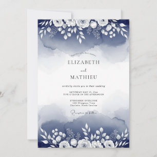 Invitation Mariage Ethéré Indigo Bloom
