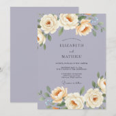 Invitation Mariage Éthéré Rose Lavande (Devant / Derrière)