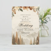 Invitation Mariage Ethereal Sepia Blossom (Debout devant)