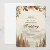 Invitation Mariage Ethereal Sepia Blossom (Devant / Derrière)