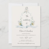 Invitation Mariage Ethereal White Floral Sage Green Crest (Devant)