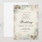 Invitation Mariage Ethereal Winter Branches (Devant / Derrière)