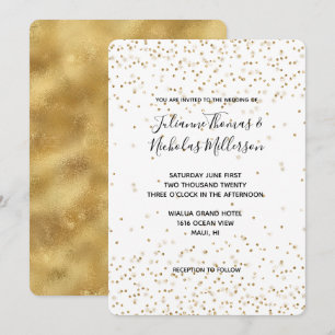 Invitation Mariage étincelant de parties scintillant d'or bla