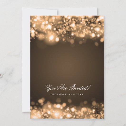 Invitation Mariage étincelant l'or (Dos)