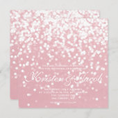 Invitation - Mariage étincelant rose (Devant / Derrière)