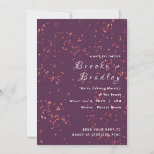 Invitation Mariage Étincelle Violet de Minuit