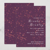 Invitation Mariage Étincelle Violet de Minuit (Devant / Derrière)