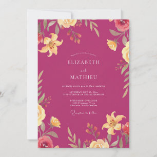 Invitation Mariage Étoilant d'Été Magenta