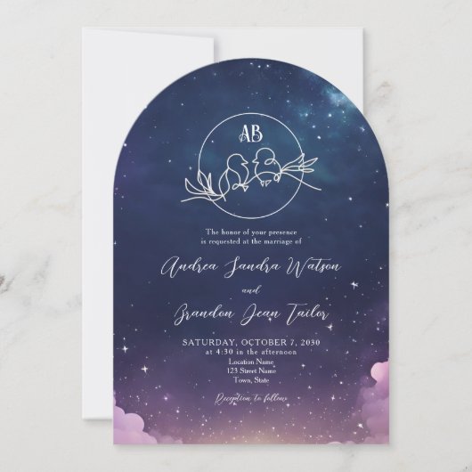 Invitation Mariage étoilé (Devant)