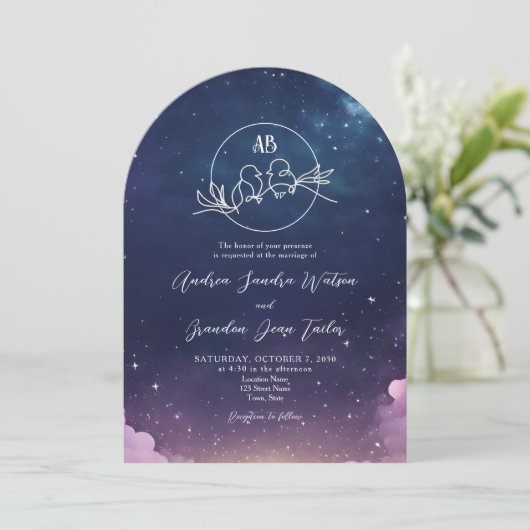 Invitation Mariage étoilé (Debout devant)