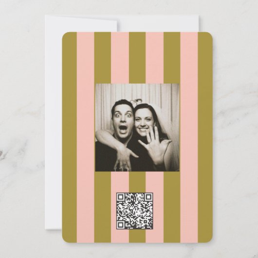 Invitation Mariage étoile à rayures vertes (Dos)