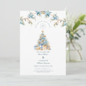 Invitation Mariage étoile bleue gelée (Debout devant)
