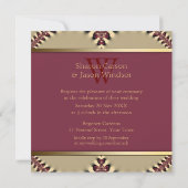 Invitation Mariage Étoile Monogramme Moderne Batik Rouge Prof (Dos)