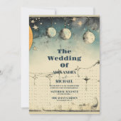 Invitation Mariage Étoiles de Minuit Céleste (Devant)
