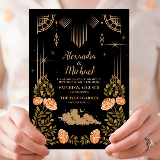 Invitation Mariage Étoiles Noires de Minuit Céleste