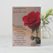 Invitation Mariage étonnant de la Rose rouge (Debout devant)